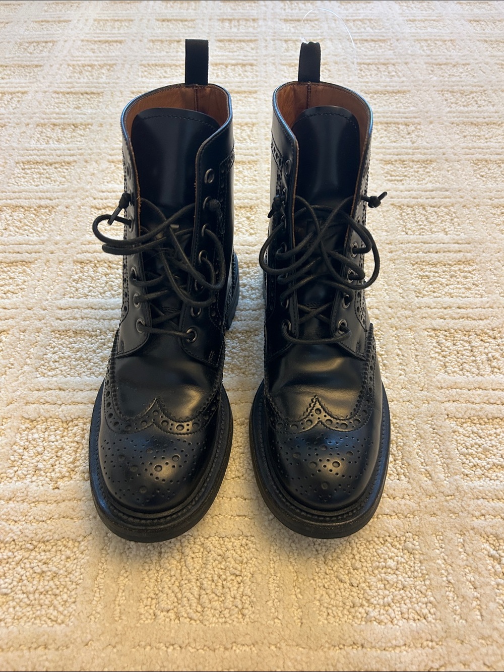 Church's Black Leather Brogue Lace-Up Boots